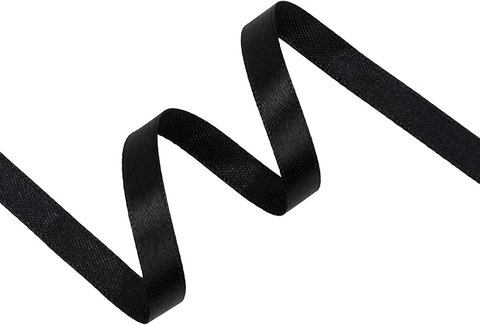 Black Satin Ribbon 3/8 inch X Continuous 100 Yards, Single Face Polyester Ribbon Perfect for Gift Wrapping, Flower Bouquet, Wedding Decor, Crafts, Bow Making, Sewing and More