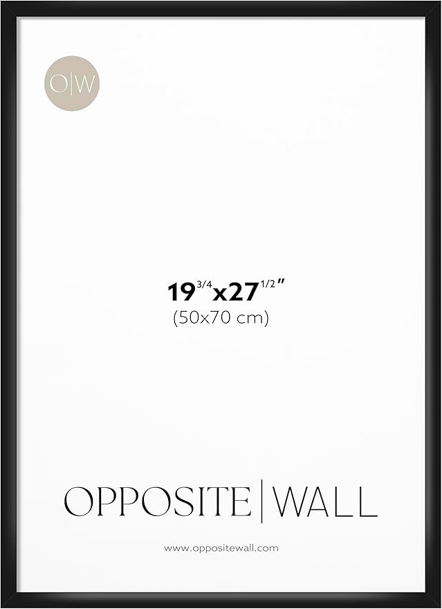 Opposite Wall - 20x28 in, 50x70 cm - Black Picture Frame - Lightweight, Versatile & Shatterproof - Wall Hanging Photo or Poster Frame - Wall Decor for Office, Gallery & Home