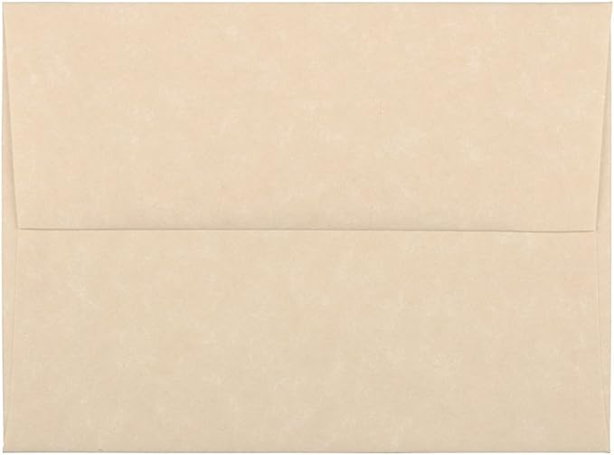 JAM PAPER A2 Parchment Invitation Envelopes - 4 3/8 x 5 3/4 - Brown Recycled - 50/Pack