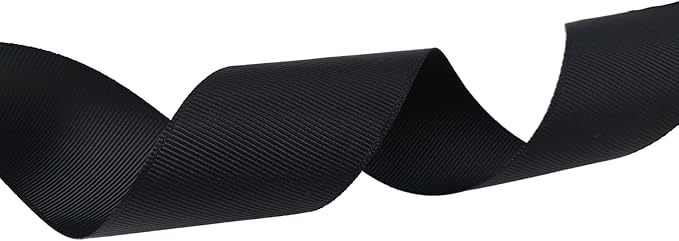 Jesep One Roll 50 Yards Soild Grosgrain Ribbon Boutique Gift Wrapping Package Ribbon, DIY Crafts Bow Hair Headband Accessories Assorted Ribbon#30 (1 1/2" 38mm, Black)