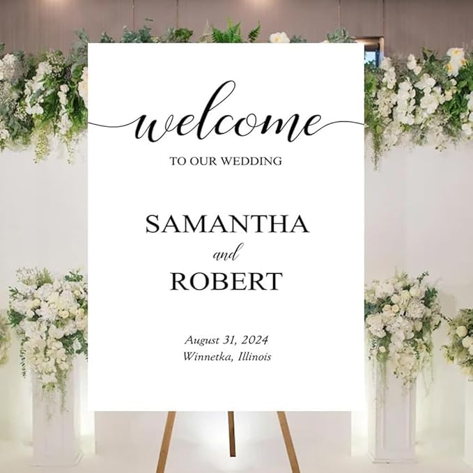 Personalized Minimalist Wedding Welcome Sign - Custom Decoration for Wedding Event Party