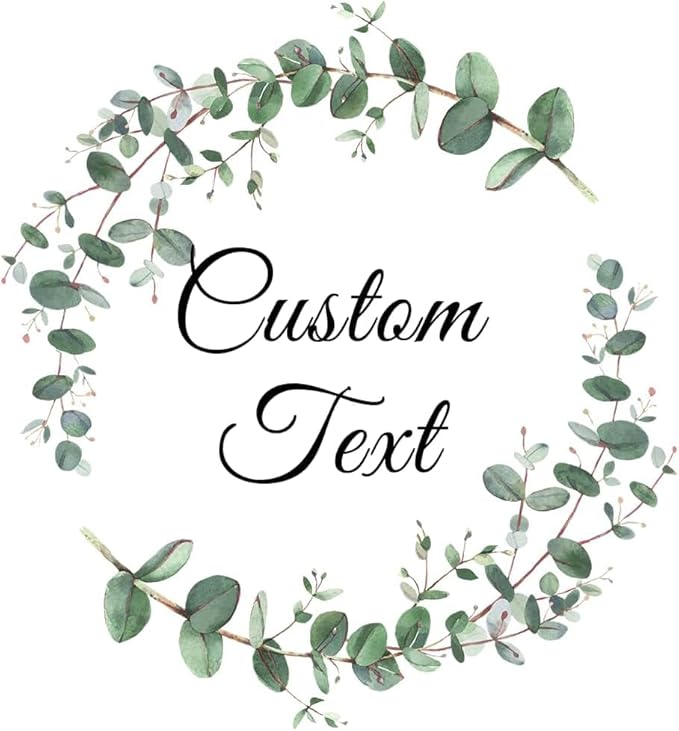 Premium Custom Stickers Labels - Personalized Stickers for Businesses Logo and Name. Birthday Pets and Label Product Boxes Wedding Favors Waterproof Labels (wreath 18, 3 inch)