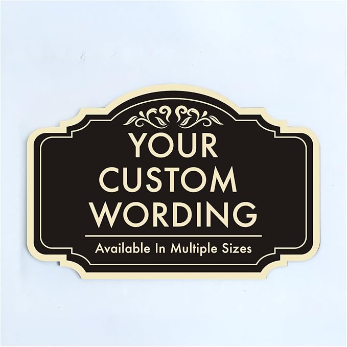 Custom Decorative Outdoor Metal Sign - Personalized Aluminum Driveway Sign, Waterproof, Made in USA - Design 2 Black Charcoal 24x18 In