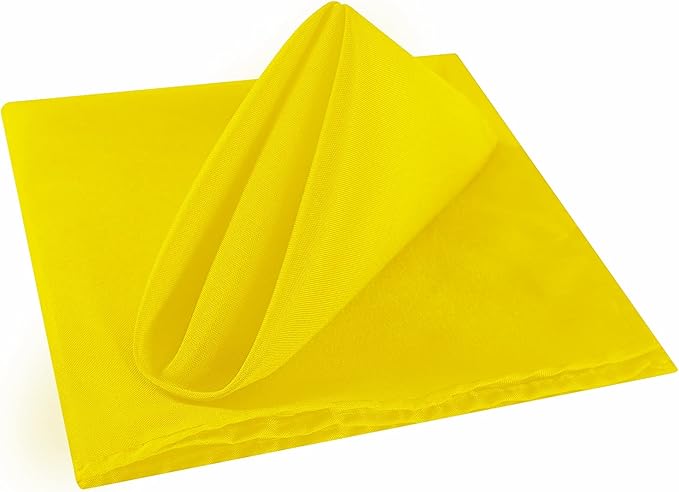 Cloth Napkins 17x17 inch Washable Polyester Dinner Napkins Soft Table Napkins for Wedding Party Dining Banquet(Yellow,100PCS)
