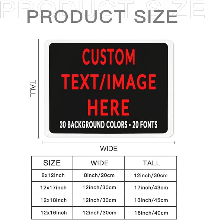 Custom Sign Personalized Custom Metal Sign, Customize For Office, Business, Workplace, Office, Home, Delivery Signs 8x12