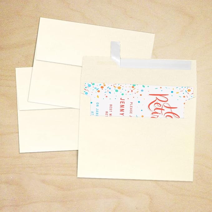 LUXPaper A7 Invitation Envelopes | Peel & Press | 5 1/4" x 7 1/4" | Champagne Metallic | 80lb. Text | 250 Qty