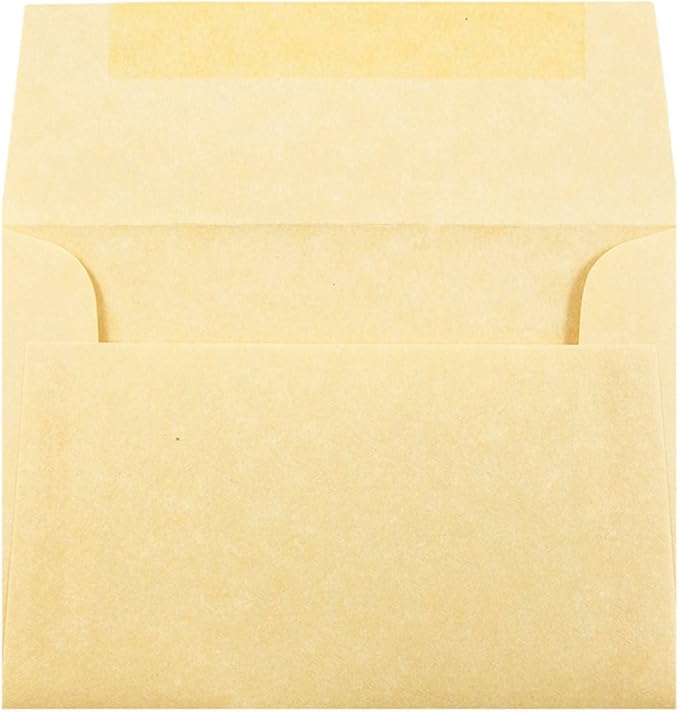 JAM PAPER 4Bar A1 Parchment Invitation Envelopes - 3 5/8 x 5 1/8 - Antique Gold Recycled - 50/Pack