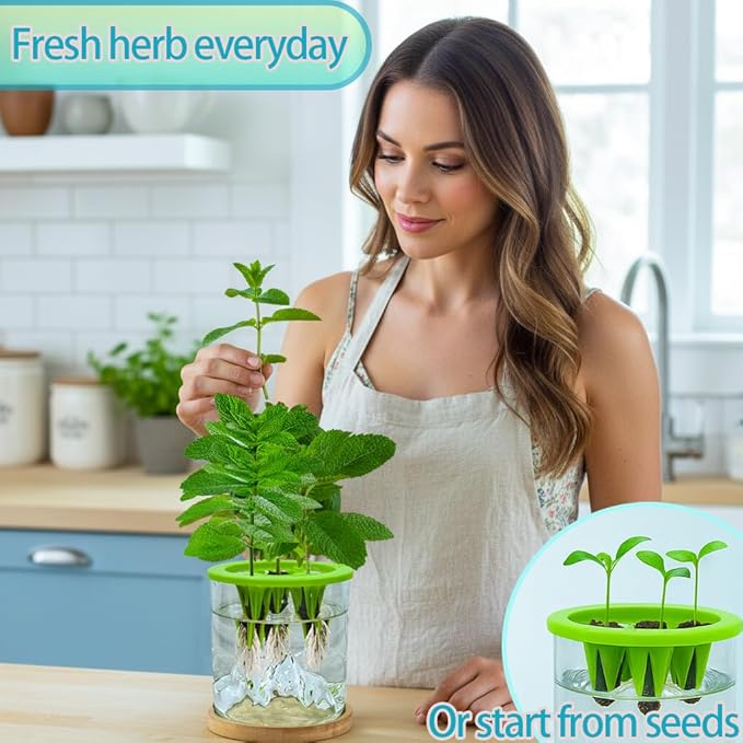 Versatile Plant Propagation Station Vase Hydroponic Planter Pot,Glass Plant Terrarium Kit,Fresh Indoor Herb Garden Kit| Christmas Birthday Gift for Gardener Women Mom Garden Lover | Home Office Decor
