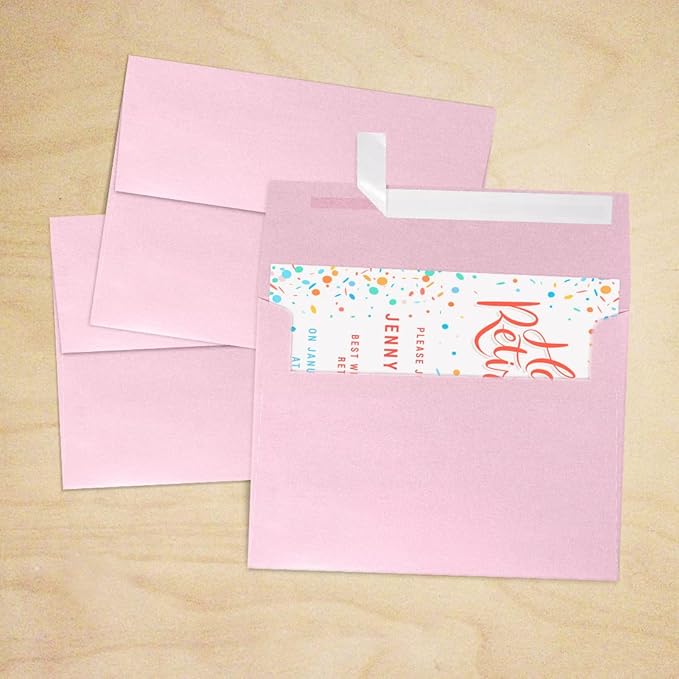 LUXPaper A7 Invitation Envelopes | Peel & Press | 5 1/4" x 7 1/4" | Rose Quartz Metallic | 80lb. Text | 250 Qty