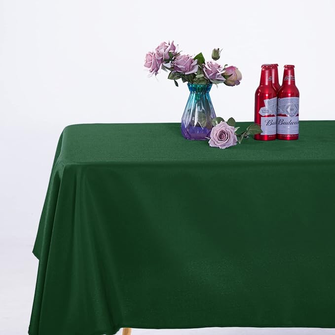 Ascoza 2pack 60x102 Inch Hunter Rectangular Tablecloth 6 Feet Table Cloth in Polyester Fabric for Wedding/Banquet/Restaurant/Parties