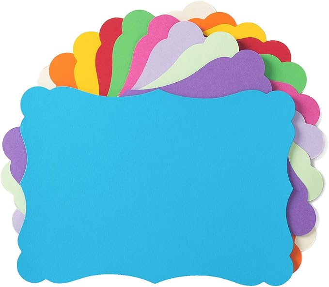 50 Pack Blank Kraft Cards Cardstock Thick Paper Brown Greeting Cards for DIY Gift Card Menus, Baby Shower and Wedding Invitations (Multicolored, 5x7IN)