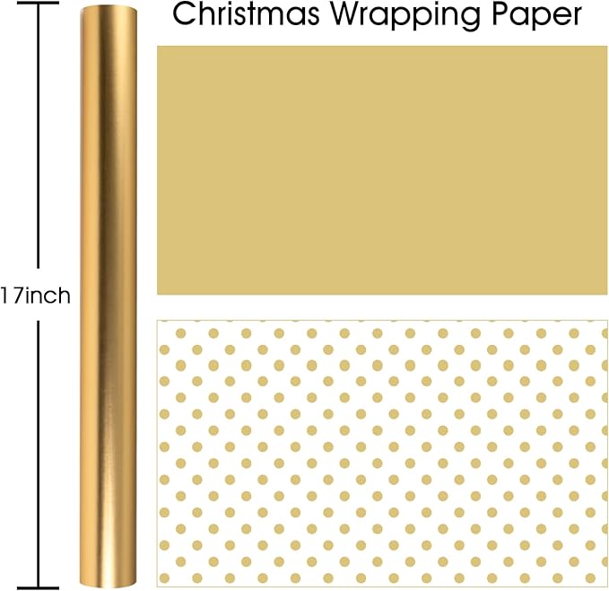 Garbendy Gift Wrapping Paper Roll-Solid Color Pearly-Lustre Paper,Perfect for Wedding, Valentine's Day,Birthday, Christmas,Baby Shower, Party - 17 Inch X 33 Feet
