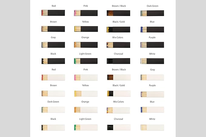 Custom Matchboxes - Set of 10 - Personalized - 2" Inch Long - Colorful Matchsticks - Weddings – Wedding Favor - Matchboxes, Custom Matchbox (2" Matchsticks, Wedding Design #6)
