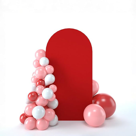 bricia Wedding Arch Backdrop Stand Cover, 6FT Double Sided Stretchy Arch Cover Fitted Wedding Birthday Party Banquet Decoration (Red 72''Lx31.2''W)
