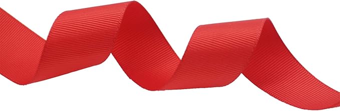 Jesep One Roll 100 Yards 1" Soild Grosgrain Ribbon Boutique Gift Wrapping Package Ribbon, DIY Crafts Bow Hair Headband Accessories Assorted Ribbon#235 (1" 25mm, Red)