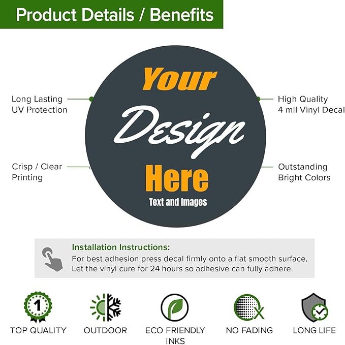 Custom Stickers for Weddings, Birthdays & Businesses - Personalized Labels with Your Logo - Waterproof, Fade and Heat Resistant - Pack of 100-1000 (Custom Image, 1.5 Inch)