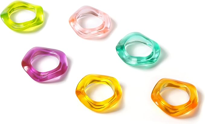 Set of 12 Epoxy Resin Napkin Rings - Handcrafted Napkin Ring Holders 1.5" Napkin Rings for Christmas Party Decoration, Dinning Table, Family Gatherings, Table Décor(Multi Pastel)- ALPHA Living HOME