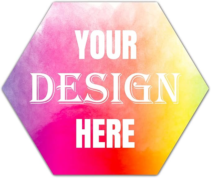 100-500 Custom Stickers Personalized Labels, Customized Stickers with Any Image Logo and Text. Custom Stickers for Business LogoThank You Labels,etc. (Hexagon, 2.5 Inch)