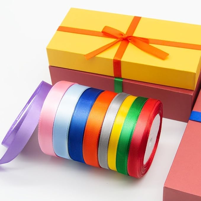1" x 100 Yards Satin Ribbon - White Silk Ribbon with Spool - Ideal for Gift Wrapping, Floral Bouquets, Crafts, Wedding Party Decorations, Christmas and Sewing Projects