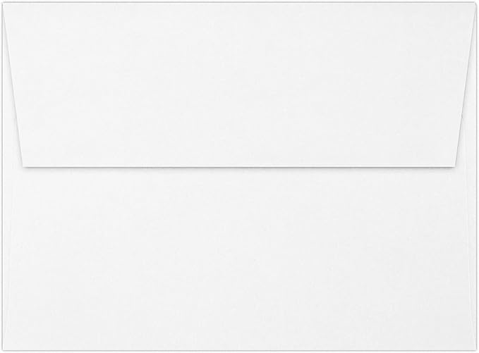LUXPaper A7 Invitation Envelopes | Peel & Press | 5 1/4" x 7 1/4" | Brilliant White | 80lb. Text | 100% Cotton | 50 Qty