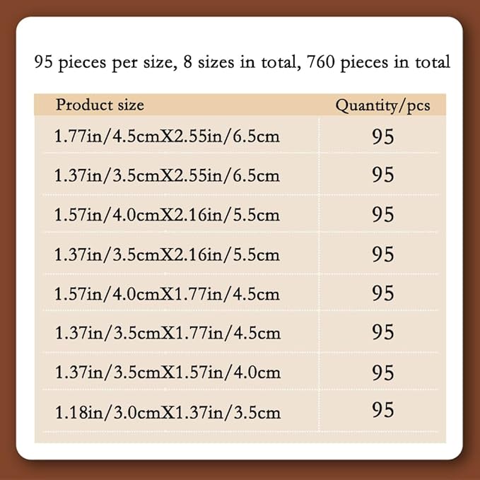 Philatelic Supplies OPP Stamp Protection Bags 8 Models, 95 pcs Each, Total 760 Stamps for Collection, philatelic Storage and Display Stamp Collecting Supplies