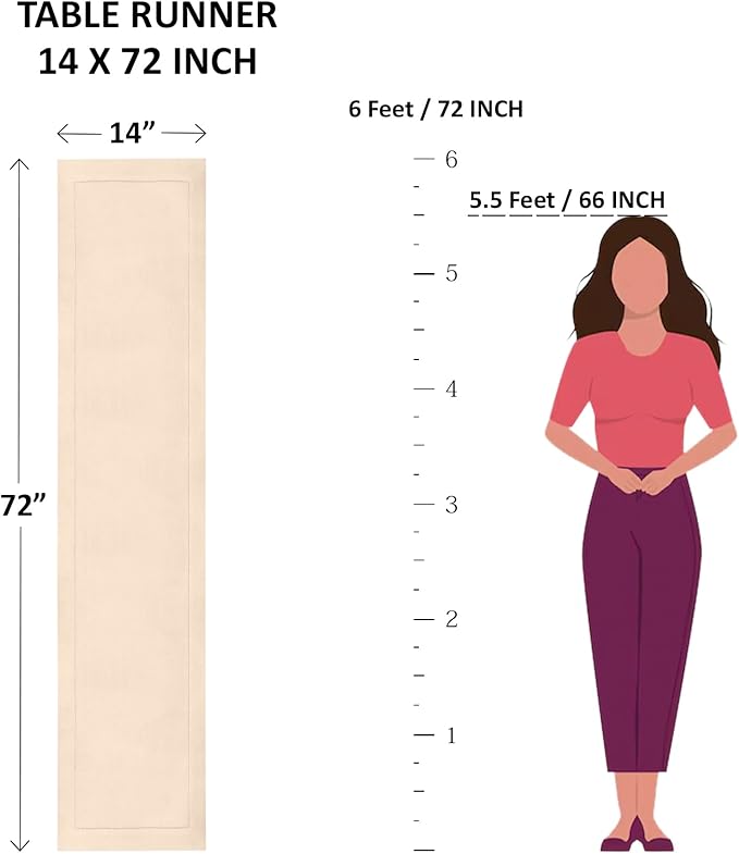Solino Home Linen Pumpkin Table Runner 72 Inches Long - 100% Pure Linen Hemstitch Table Runner 14 x 72 Inch for Dresser, Dining, Fall, Autumn, Halloween, Thanksgiving, Holiday - Classic Hemstitch