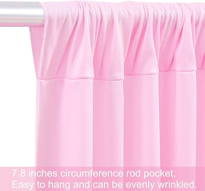 50ft x 12ft Light Pink Backdrop Curtains Wrinkle Free Backdrop Curtain for Wedding Parties Pink Fabric Backdrops Drapes Back Drop Cloth Bridal Shower Stage Curtains Wedding Decorations for Reception