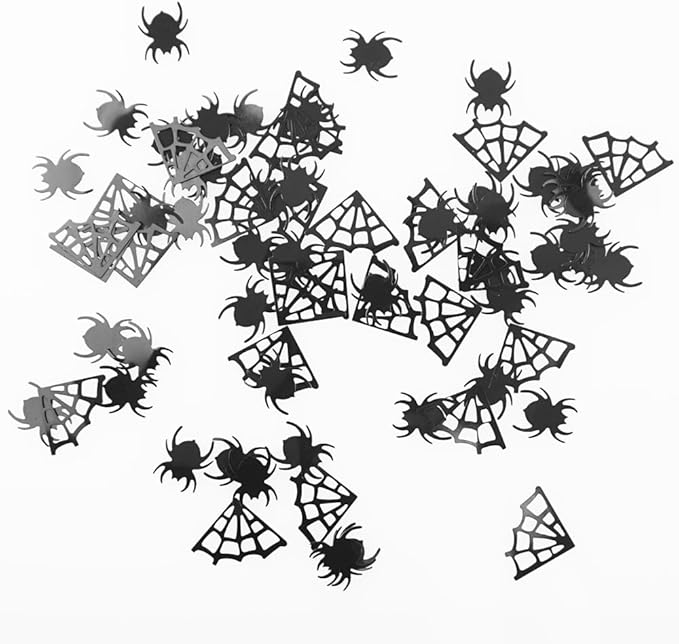 Halloween Confetti Black Spider Web Spider Bat Shaped Confetti Sprinkles for Table Scatter Holiday Party Decorations Supplies