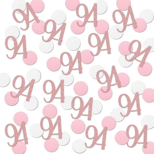 Rose Gold 94 Confetti, 94th Glitter Birthday Number Confetti, 200pcs Anniversary Party Table Decoration Supplies
