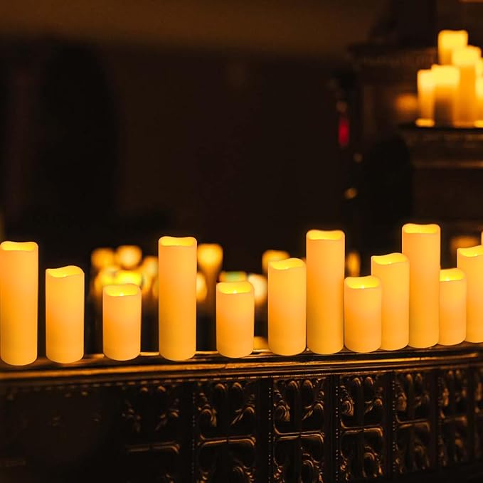48 Packs Flameless Led Candles, Battery Candles,Simulate Flame,Waterproof Outdoor Indoor Candles with10-Key Remotes and Cycling 24 Hours Timer for Wedding, Table, Festival,Home Decoration…