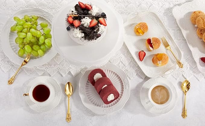 KEAWELL Luxury 6.3" Teaspoons, 18/10 Stainless Steel, Gorgeous Small Spoons, Stirring, Mixing, Sugar, Cake, Dessert Spoons, Mini Antipasto spoons (Gold)