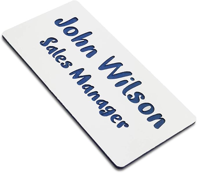 Custom Laser Engraved Name Badges with Pin, Magnetic, Adhesive, or Blank Backing, Durable Personalized Name Tag with 3 Lines of Custom Texts, Clear and Easy to Read, 10 Colors (1.5" x 3")