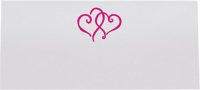Linked Hearts Printable Place Cards, Fuschia (Choose Color), Set of 60 (10 Sheets), Laser & Inkjet Printers - Wedding, Party, Dinner, and Special Events - Made in the USA