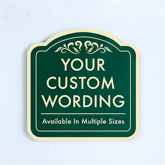 Custom Personalized Metal Signs - Aluminum Driveway Sign, Waterproof Roll-On, Forest Green 8x8 in