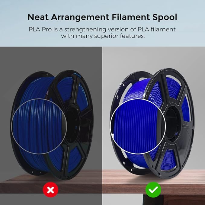 FLASHFORGE 3D Printer Filament, PLA PRO Filament 1.75mm, 1KG Spool (2.2lbs), Dimensional Accuracy +/- 0.02mm for FDM 3D Printers, Better Tenacity & No Knotting (Blue)