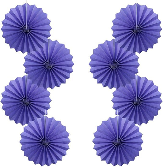 Purple Party Decorations,Purple Bridal Shower Decorations,Halloween Decor Events Accessories,Retirement Decorations Paper Fans Bulk 12in,Anniversary Decorations for Party 30 Color DIY Set(Purple)