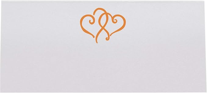Linked Hearts Printable Place Cards, Orange (Choose Color), Set of 60 (10 Sheets), Laser & Inkjet Printers - Wedding, Party, Dinner, and Special Events - Made in the USA