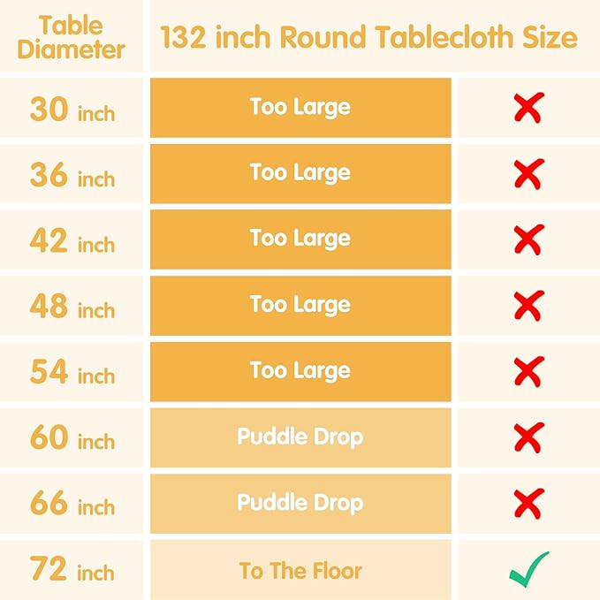 BRILLMAX 6 Pack Ivory Round Tablecloths 132 Inch - Circle Bulk Linen Polyester Fabric Washable Table Cloth Cover for Wedding Reception Banquet Birthday Party Buffet Restaurant