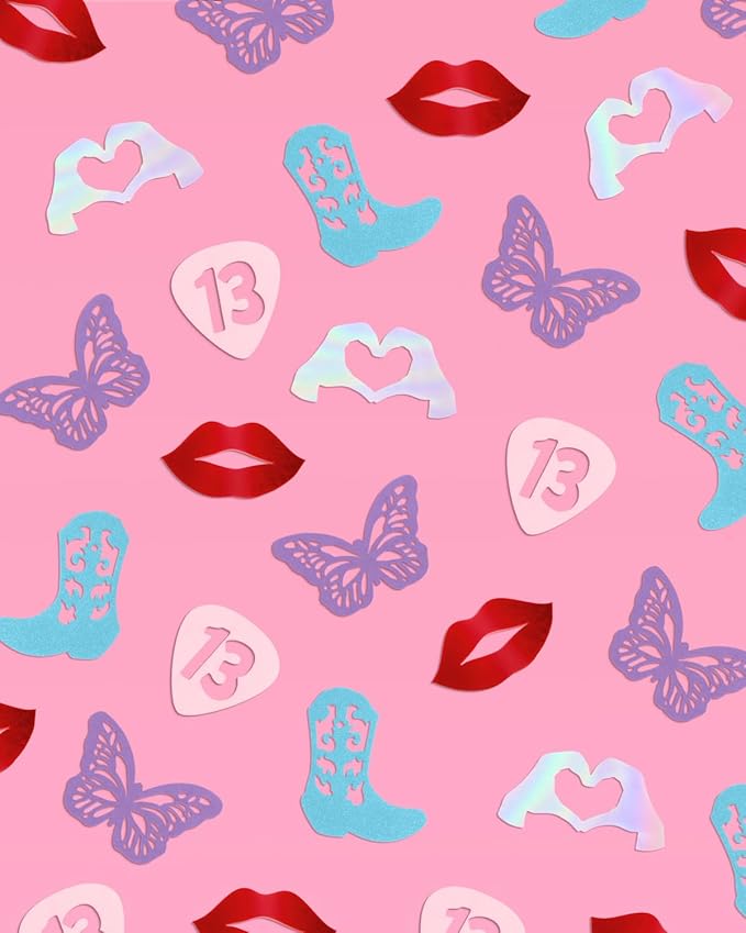 xo, Fetti Eras Party Confetti - 200 pcs | Concert Tablescape, Bachelorette Table Decor, Birthday Decorations, Cute Pink Bday Supplies