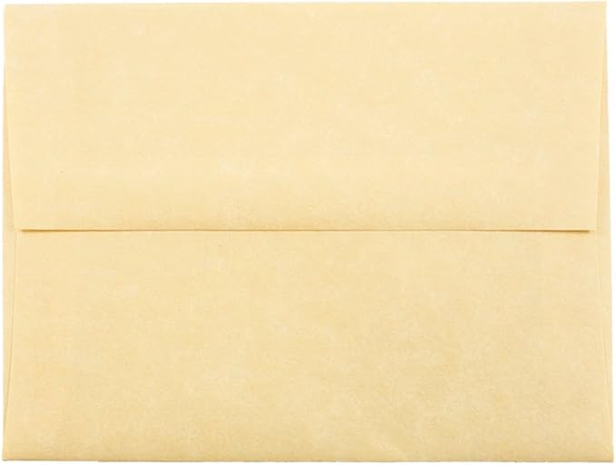 JAM PAPER A2 Parchment Invitation Envelopes - 4 3/8 x 5 3/4 - Antique Gold Recycled - 50/Pack