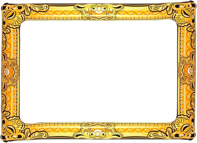 Inflatable Frame for Photo Booth and Selfies Parties Celebrations 31.5 x 23.5 (Gold)