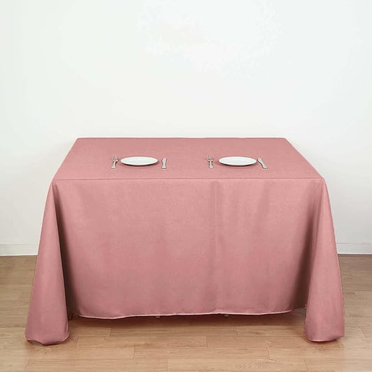 Efavormart 90" Dusty Rose Wholesale Linens Polyester Square Linen Tablecloth for Kitchen Dining Catering Wedding Birthday Party Events