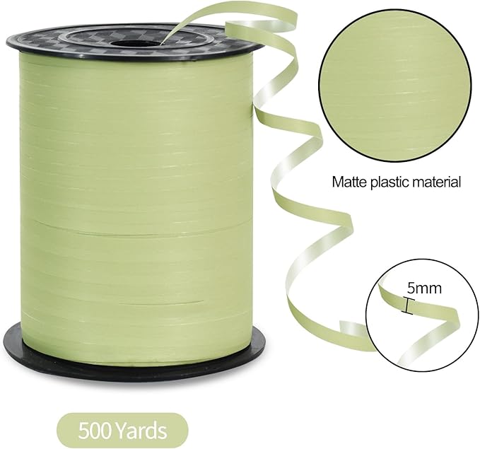 TONIFUL 500 Yards Curling Ribbon-Balloon Ribbon-Balloon String for Art&Craft Decor,Gift Wrapping,Ribbons and Bows for Christmas New Year Birthday Gifts Graduation Supplies (Grey Green)