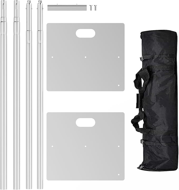 Pipe and Drape Backdrop Stand 10ftx10ft Adjustable Background Support System Heavy Duty Background Stand for Wedding Banquet Decorations Silvery
