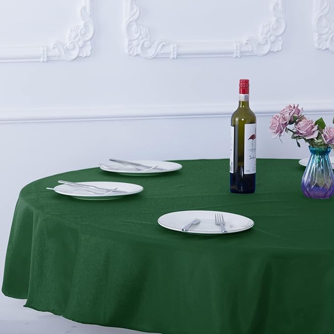 Ascoza 2pack 90 Inch Hunter Round Tablecloth in Washable Polyester Fabric for Wedding/Banquet/Restaurant/Parties