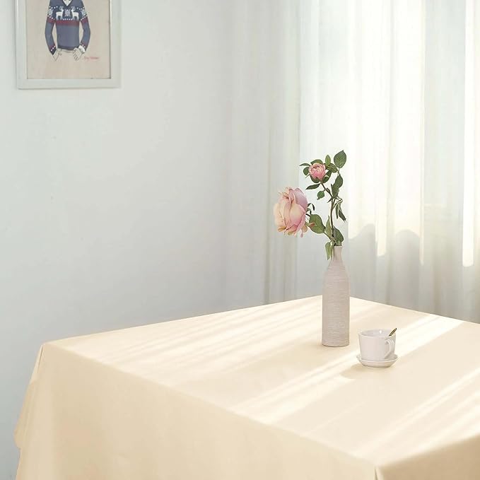 Efavormart 54x54 Beige Wholesale Linens Seamless Polyester Square Linen Tablecloth for Wedding Banquet Party Restaurant
