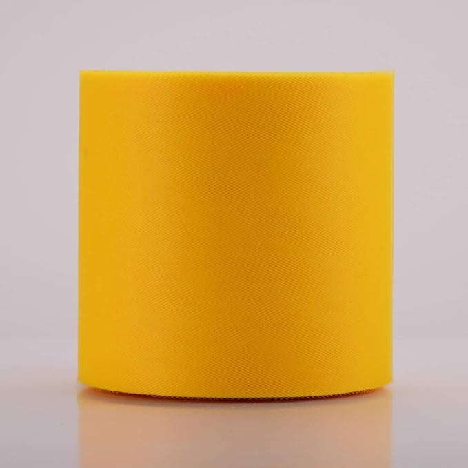 Tulle Rolls 6” by 100 Yards (300 feet) Tulle Roll Spool Fabric for DIY Tutu Skirts Wedding Baby Shower Crafts Decorations Party Supplies (Gold)