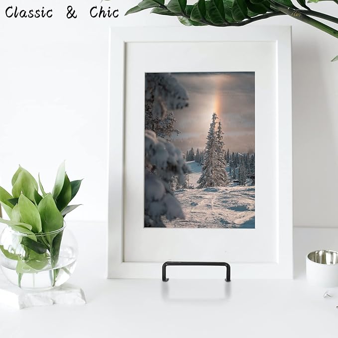 Decolore 4 Pack 6 Inch Black Picture Stands for Display Square Plate Holder Display Stand Frame Stand for Picture, Decorative Plate, Photo Easel and Artistic Work