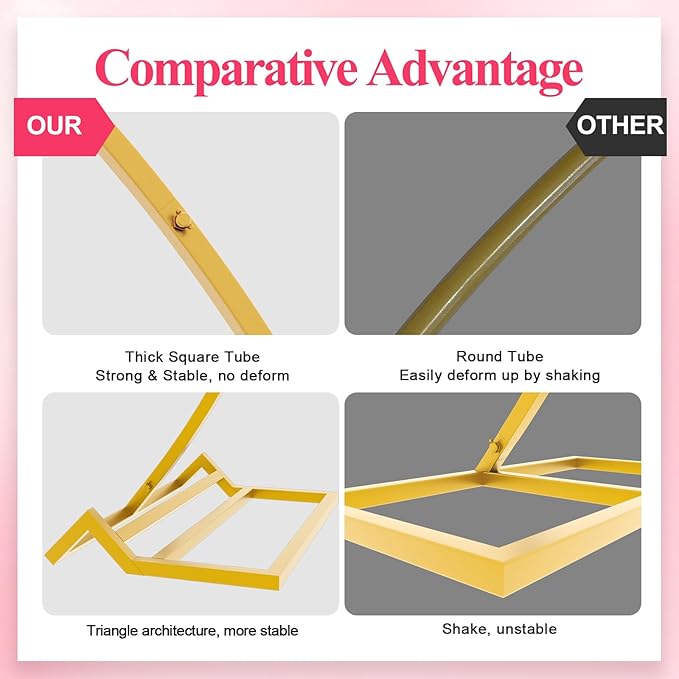 Wokceer Wedding Arch 7.2FT Round Backdrop Stand Gold Metal Circle Backdrop Stand Circle Balloon Arch Stand Frame for Birthday Party Bridal Shower Anniversary Ceremony Candy Tables Celebration