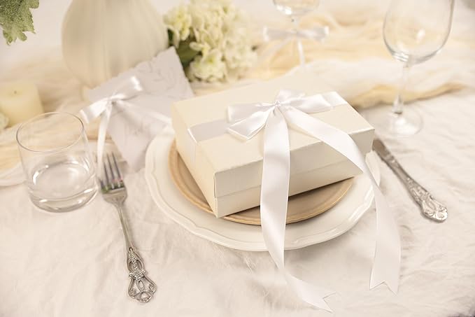 White Satin Ribbon 1 inch X Continuous 100 Yards, Single Face Polyester Ribbon Perfect for Gift Wrapping, Flower Bouquet, Wedding Decor, Crafts, Bow Making, Sewing and More